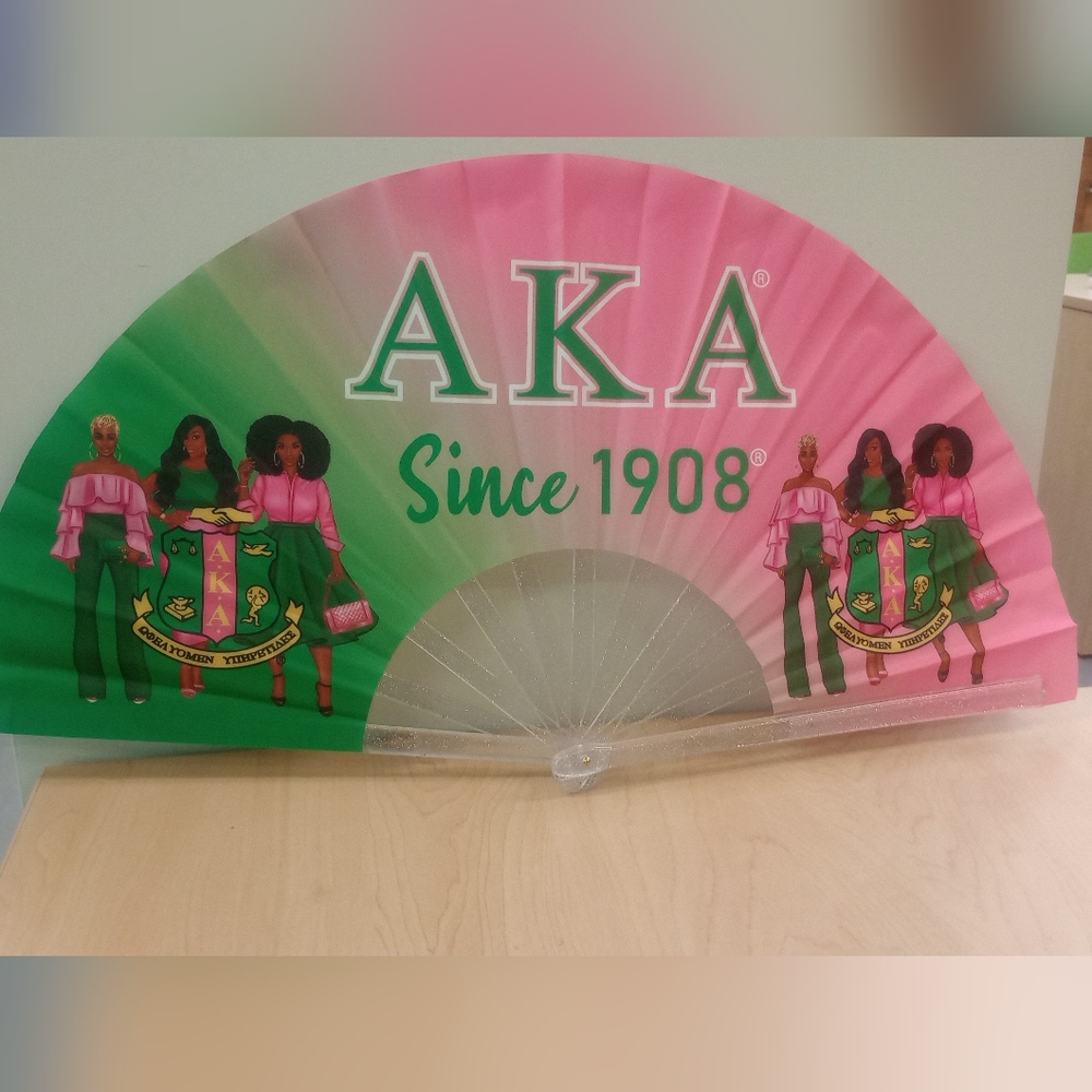 Home Party Fan - Green and Pink